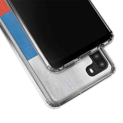 Russian Flag Distressed Galaxy A21 Clear Case