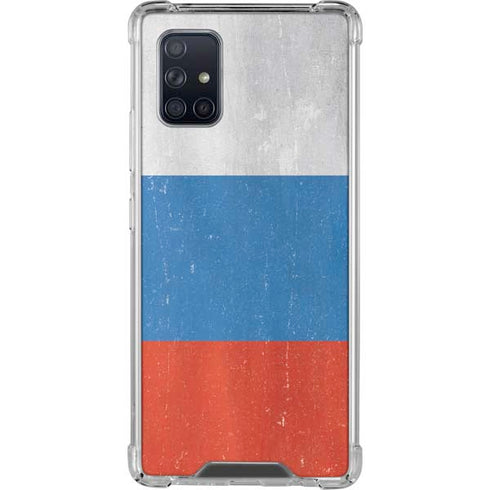 Russian Flag Distressed Galaxy A71 5G Clear Case