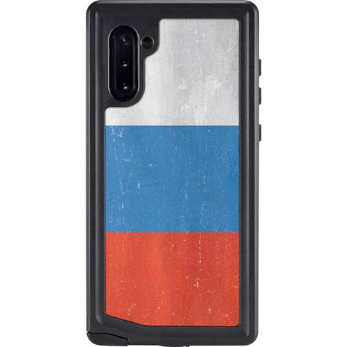 Russian Flag Distressed Galaxy Note 10 Waterproof Case