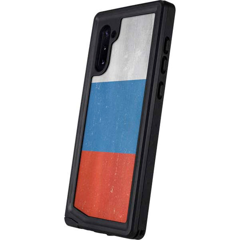 Russian Flag Distressed Galaxy Note 10 Waterproof Case