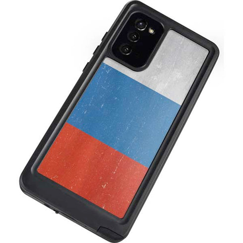 Russian Flag Distressed Galaxy Note20 5G Waterproof Case