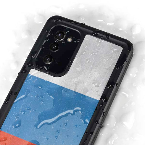Russian Flag Distressed Galaxy Note20 5G Waterproof Case