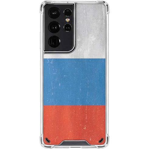Russian Flag Distressed Galaxy S21 Ultra 5G Clear Case