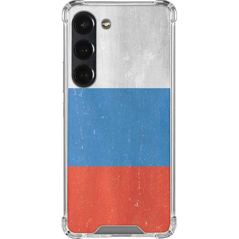 Russian Flag Distressed Galaxy S23 Clear Case