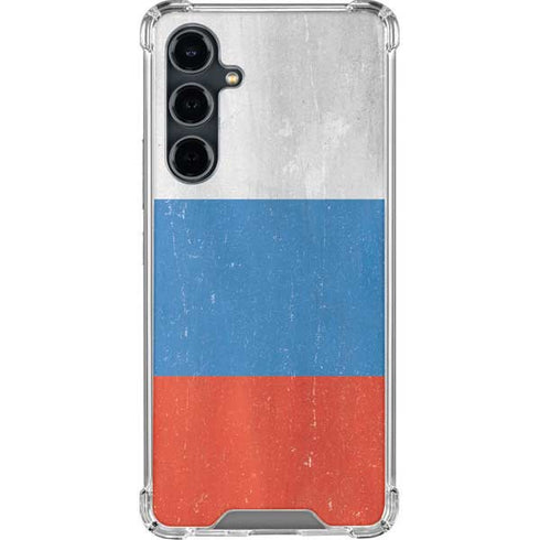 Russian Flag Distressed Galaxy S23 FE Clear Case