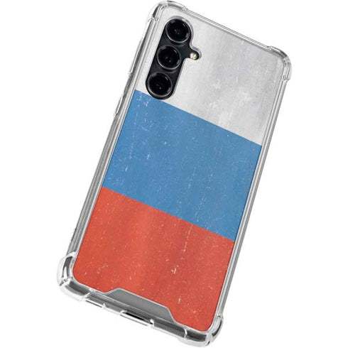 Russian Flag Distressed Galaxy S23 FE Clear Case