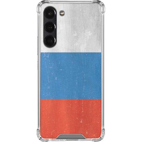 Russian Flag Distressed Galaxy S23 Plus Clear Case
