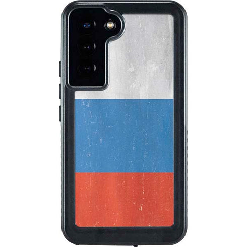 Russian Flag Distressed Galaxy S23 Plus Waterproof Case