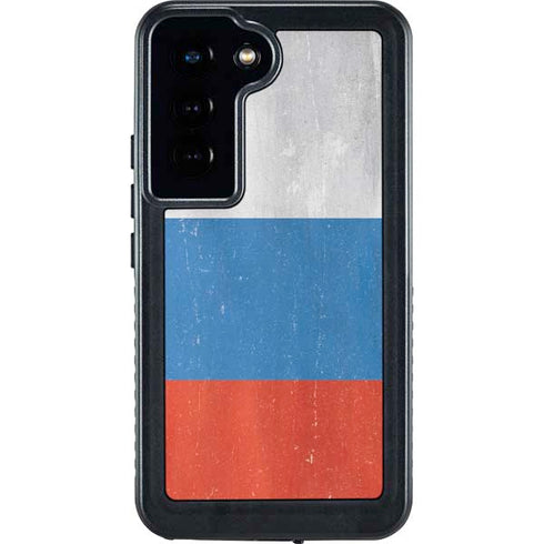 Russian Flag Distressed Galaxy S23 Waterproof Case