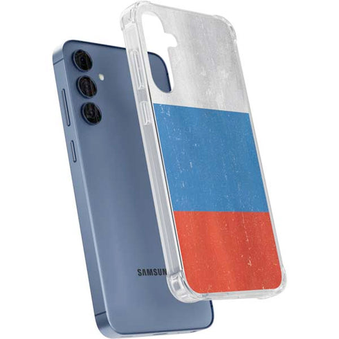 Russian Flag Distressed Galaxy S24 Clear Case