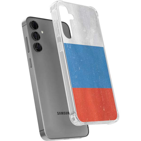 Russian Flag Distressed Galaxy S24 Plus Clear Case