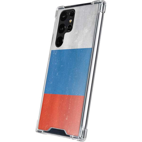 Russian Flag Distressed Galaxy S24 Ultra Clear Case