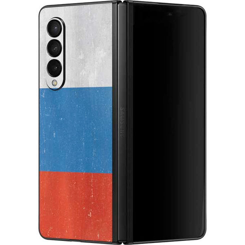 Russian Flag Distressed Galaxy Z Fold3 5G Skin