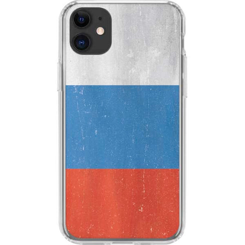 Russian Flag Distressed iPhone 11 Clear Case