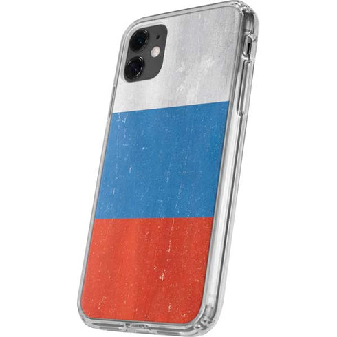 Russian Flag Distressed iPhone 11 Clear Case