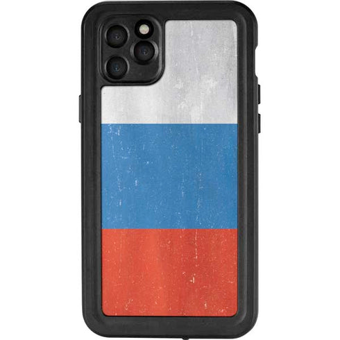 Russian Flag Distressed iPhone 11 Pro Max Waterproof Case