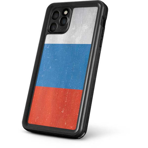 Russian Flag Distressed iPhone 11 Pro Max Waterproof Case