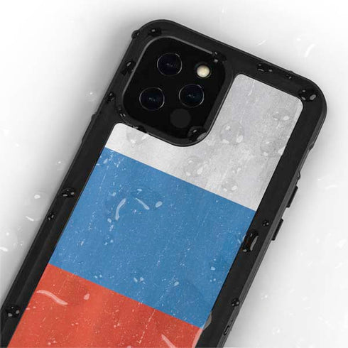 Russian Flag Distressed iPhone 12 Pro Max Waterproof Case