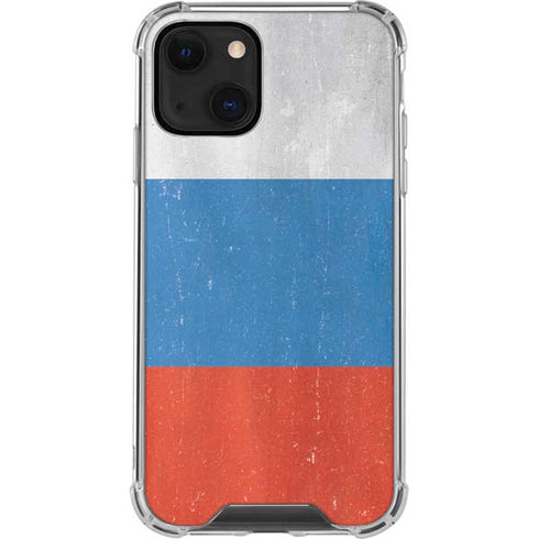 Russian Flag Distressed iPhone 13 Clear Case