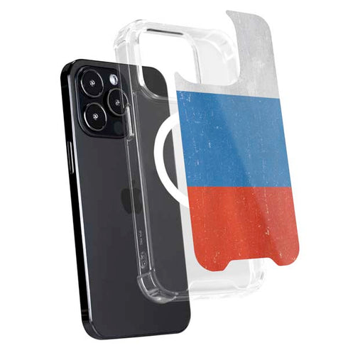 Russian Flag Distressed iPhone 13 Pro MagSafe Case