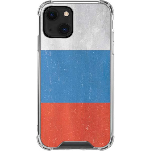 Russian Flag Distressed iPhone 14 Clear Case