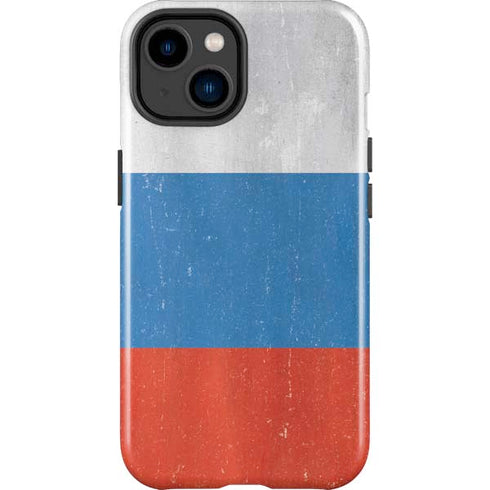 Russian Flag Distressed iPhone 15 Plus Impact Case