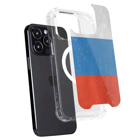 Russian Flag Distressed iPhone 14 Pro Max MagSafe Case