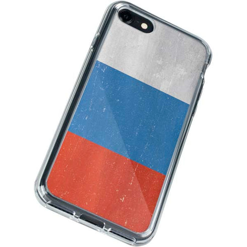 Russian Flag Distressed iPhone SE (2nd & 3rd Gen) Clear Case