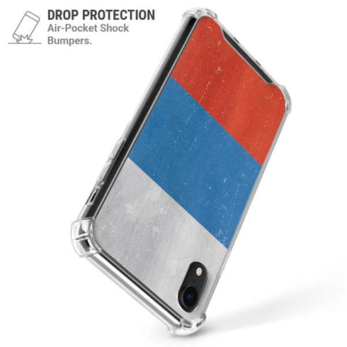 Russian Flag Distressed iPhone XR Clear Case
