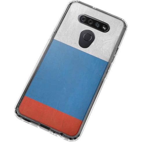 Russian Flag Distressed LG K51/Q51 Clear Case