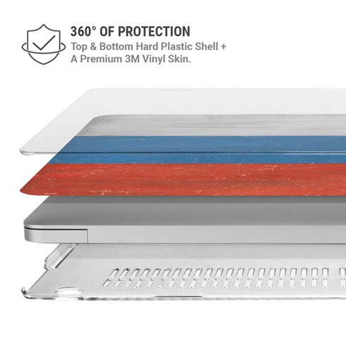 Russian Flag Distressed MacBook Air 15in (2023-2025) Case plus Skin