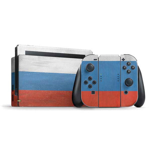 Russian Flag Distressed Nintendo Switch Bundle Skin