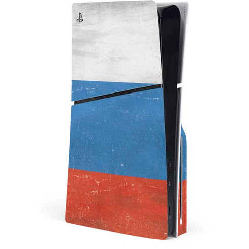 Russian Flag Distressed PS5 Slim Disk Console Skin