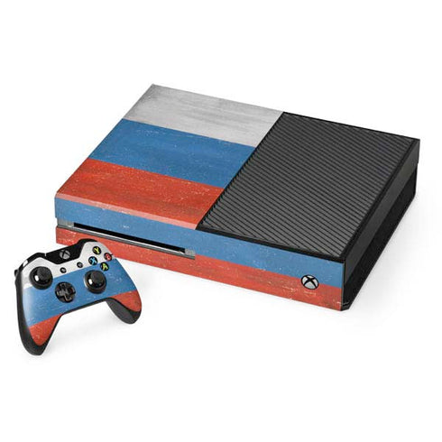 Russian Flag Distressed Xbox One Console and Controller Bundle Skin