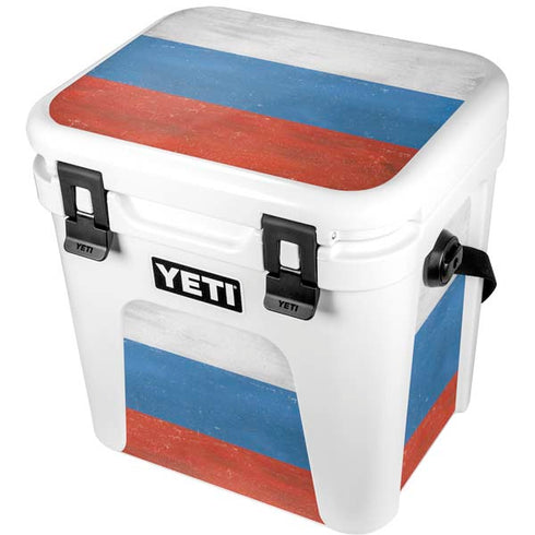 Russian Flag Distressed YETI Roadie 24 Hard Cooler Skin