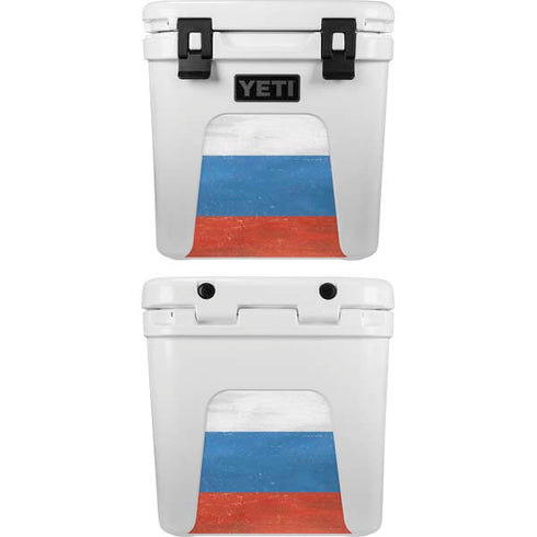 Russian Flag Distressed YETI Roadie 24 Hard Cooler Skin
