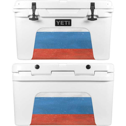 Russian Flag Distressed YETI Tundra 45 Hard Cooler Skin