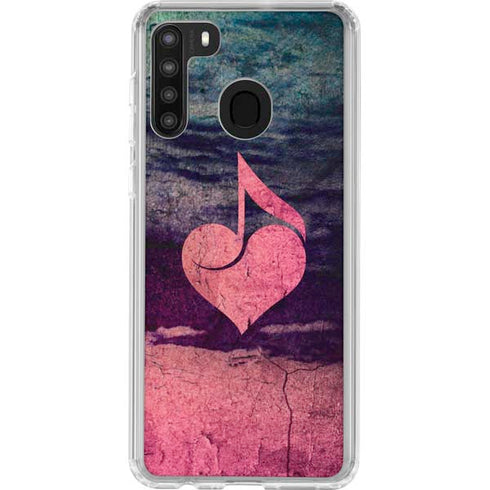 Rustic Musical Heart Galaxy A21 Clear Case