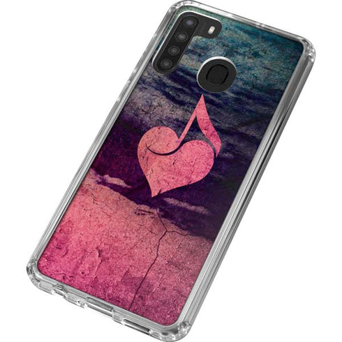 Rustic Musical Heart Galaxy A21 Clear Case