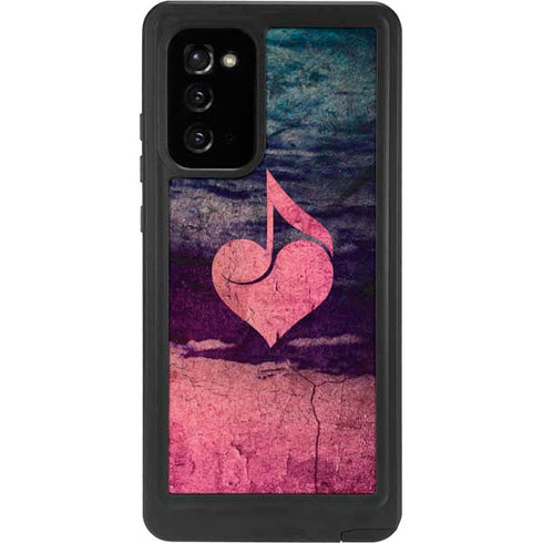 Rustic Musical Heart Galaxy Note20 5G Waterproof Case