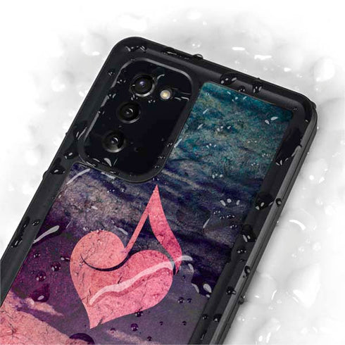 Rustic Musical Heart Galaxy Note20 5G Waterproof Case