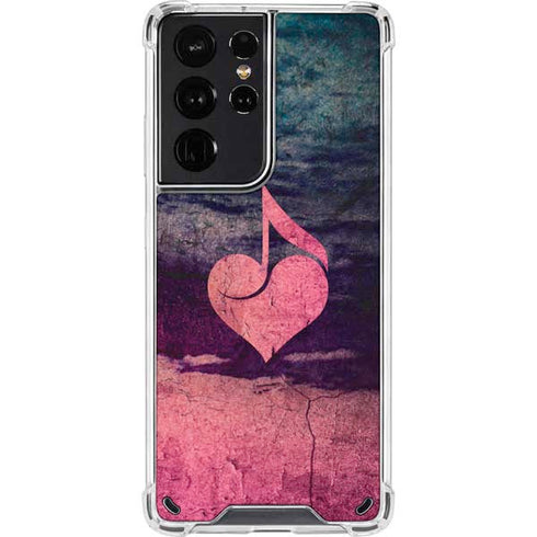 Rustic Musical Heart Galaxy S21 Ultra 5G Clear Case
