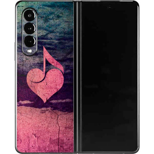 Rustic Musical Heart Galaxy Z Fold3 5G Skin