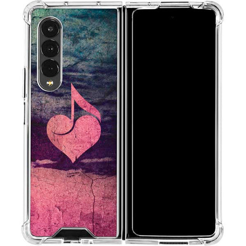 Rustic Musical Heart Galaxy Z Fold4 5G Clear Case