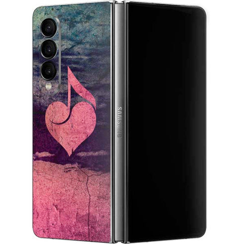 Rustic Musical Heart Galaxy Z Fold4 5G Skin