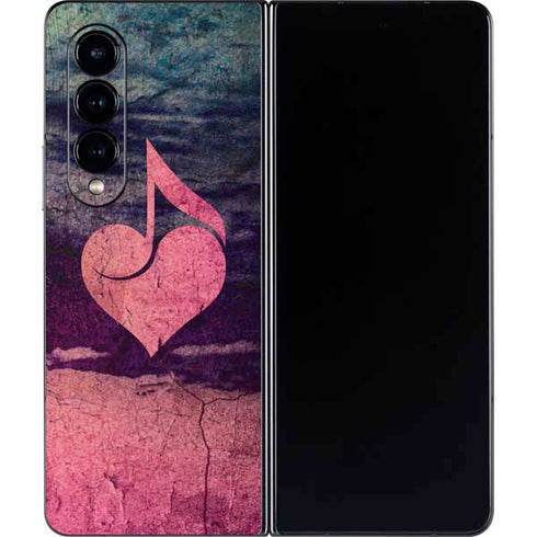 Rustic Musical Heart Galaxy Z Fold4 5G Skin