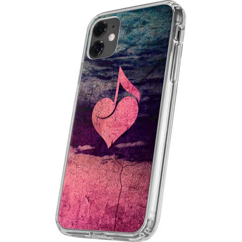 Rustic Musical Heart iPhone 11 Clear Case