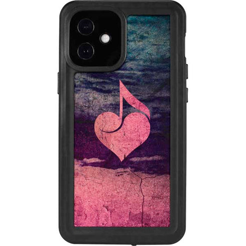 Rustic Musical Heart iPhone 12 Mini Waterproof Case