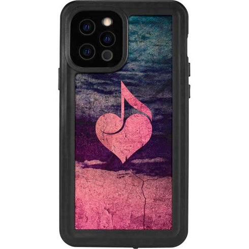 Rustic Musical Heart iPhone 12 Pro Waterproof Case