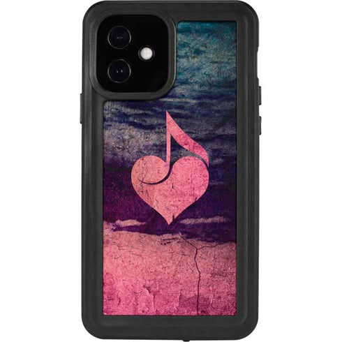 Rustic Musical Heart iPhone 12 Waterproof Case